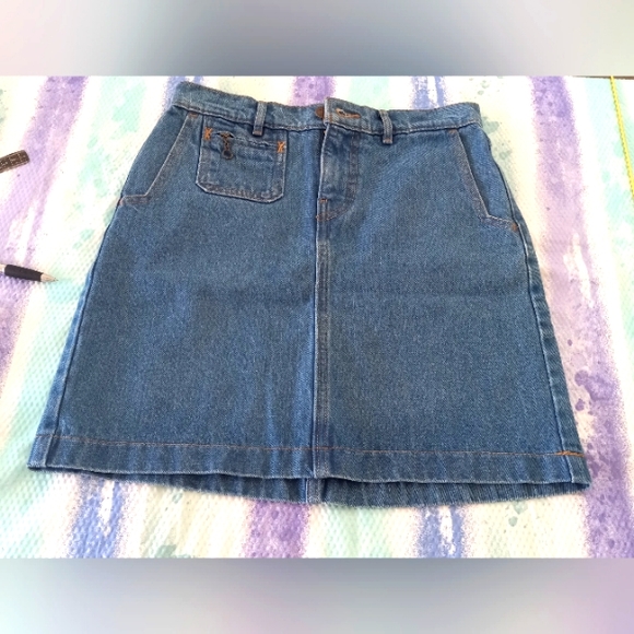 Levi's Blue Jean Denim Skirt orange Tab - Picture 1 of 3